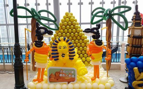 Balloon pyramid sculpture_balloon decoration_Egypt_氣球金字塔_氣球埃及_氣球佈置_氣球展_台北