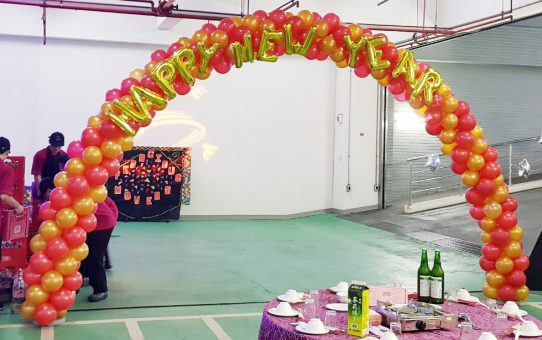 balloon arch_happy new year_新年氣球佈置_氣球拱門